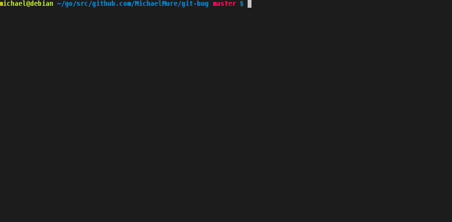 Запись экрана терминального интерфейса git-bug