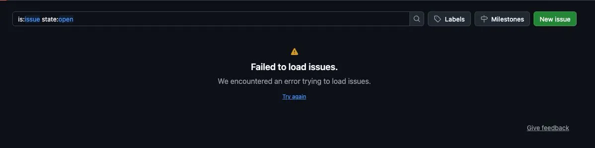 Issues тоже не отображаются — скриншот Дэвида Крамера