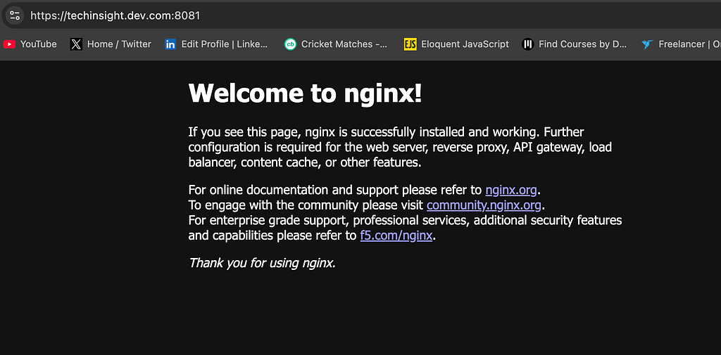 Страница nginx